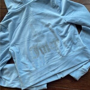 NWT JUICY COUTURE Baby Blue Bling Tracksuit Hoodie Small